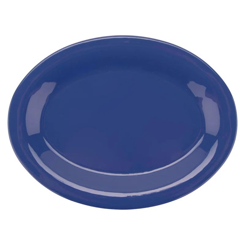 Peacock Blue Melamine Oval Serving Platter 9.75" x 7.25"