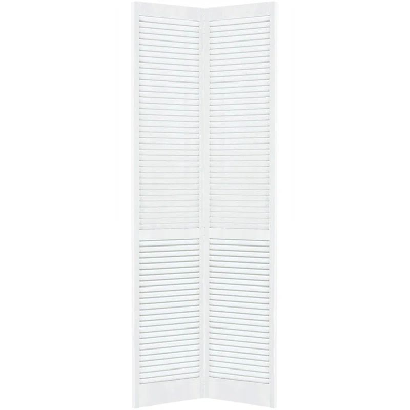 White Prefinished Pine Wood Louvered Bifold Closet Door