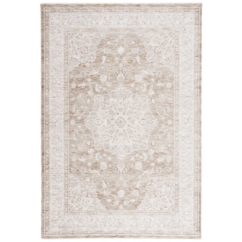 Mason 90" x 63" Beige and Green Wool Area Rug