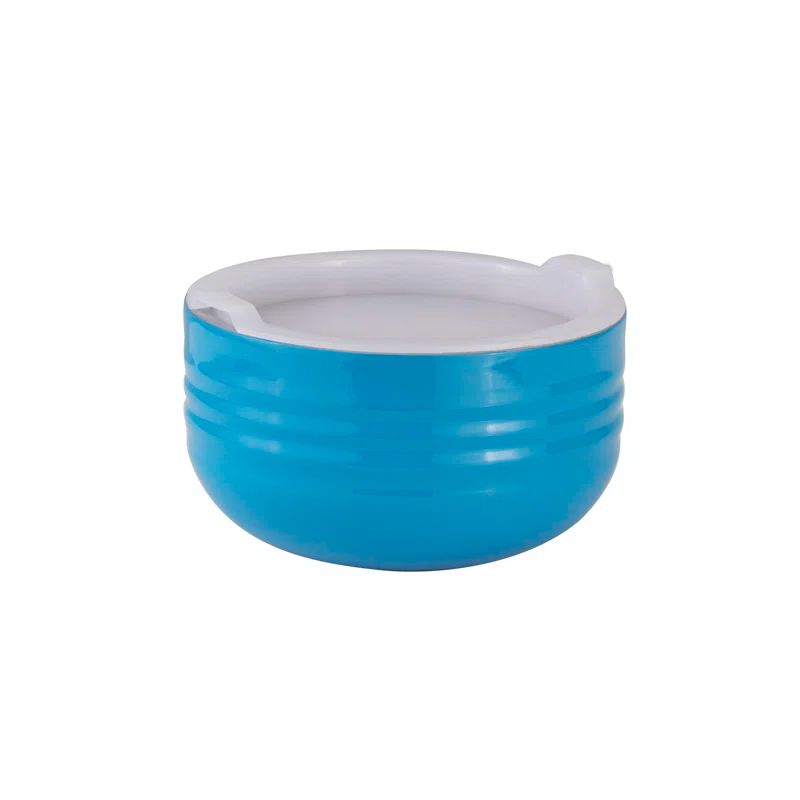 Caribbean Blue Cold Wave Salad Bowl with Stacking Cover