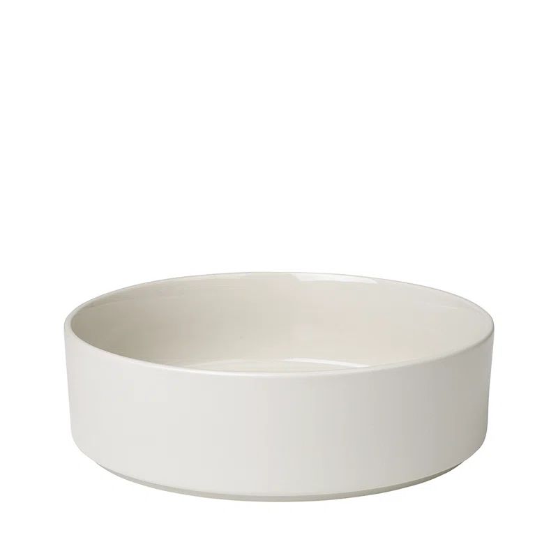 Large Moonbeam Beige Ceramic Serving Bowl for Salad, Soup, Pasta