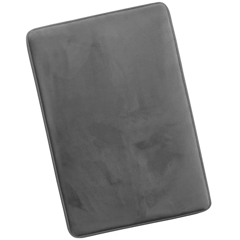Charcoal Gray Memory Foam Rectangular Bath Mat