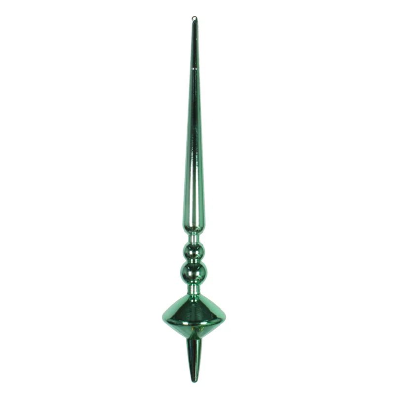 12" Seafoam Green Shiny Shatterproof Plastic Finial Ornament