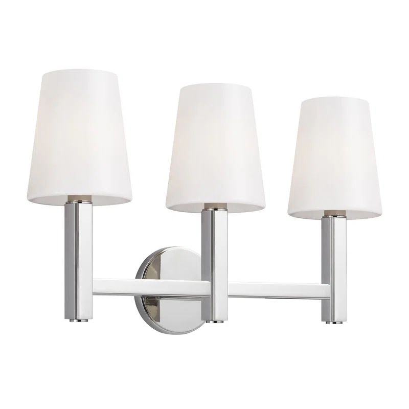 Antonietta Polished Nickel 3-Light Dimmable Vanity Fixture