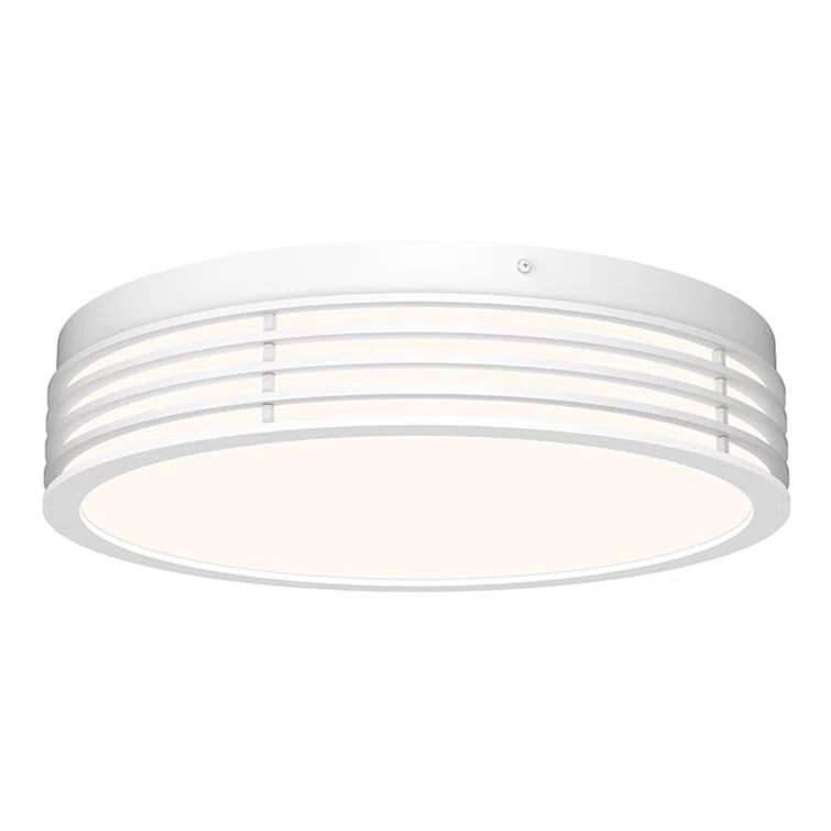 Textured White Glass LED Flush Mount Light