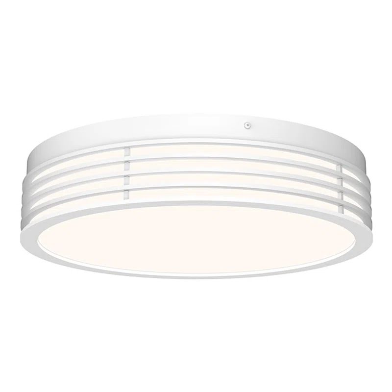 Textured White Glass LED Flush Mount Light