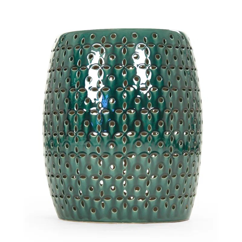 Teal Lovell Ceramic Accent Garden Stool