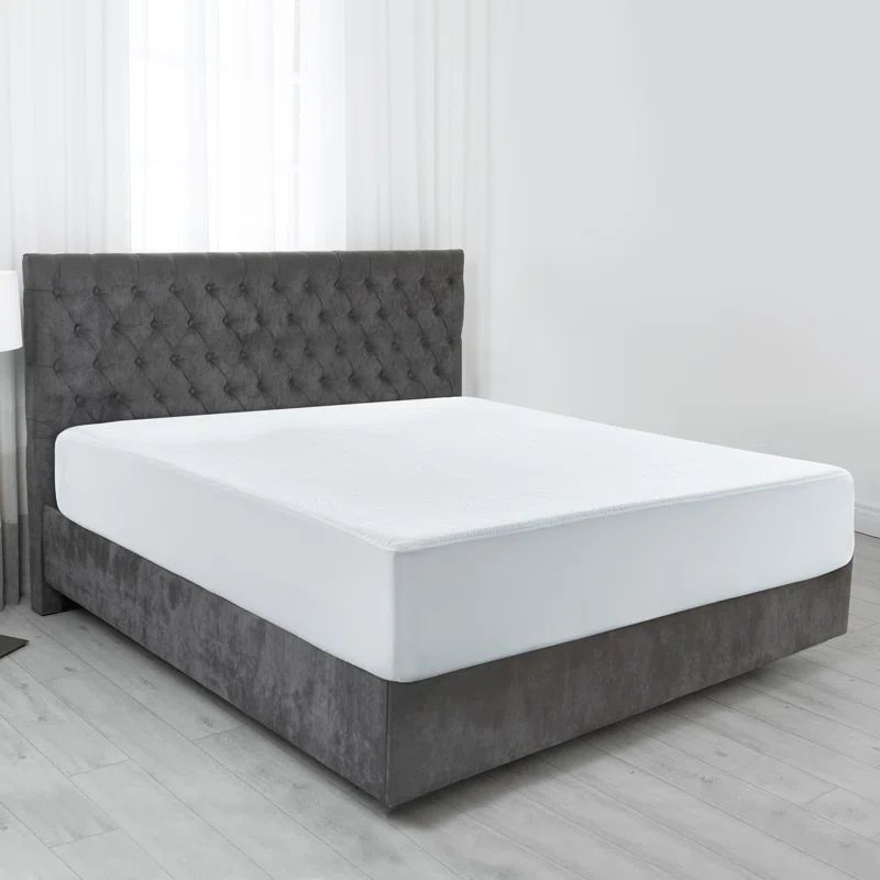 Full Size White Terry Waterproof Mattress Protector with Poly Cotton Blend
