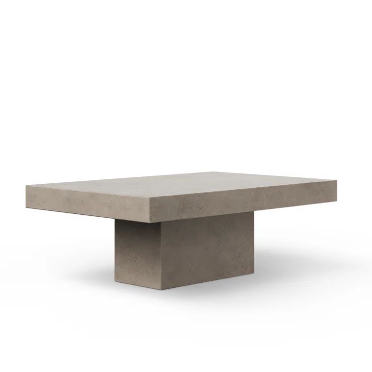 Una Dark Gray Concrete Rectangular Coffee Table