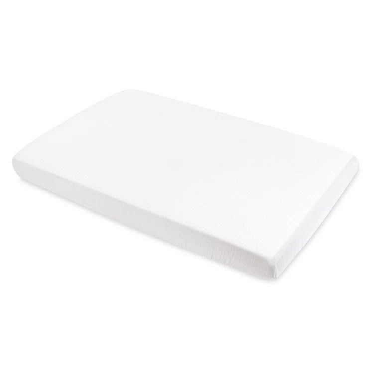 Organic Cotton White Muslin Baby Crib Fitted Sheet