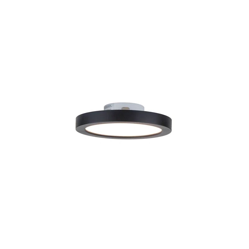 Sleek Black Round LED Flush Mount Light, Indoor/Outdoor, Energy Star