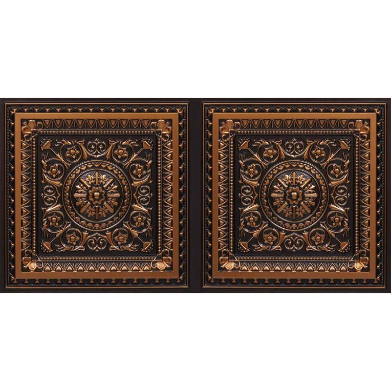 La Scala Antique Copper Faux Tin 2x4 ft Ceiling Tile