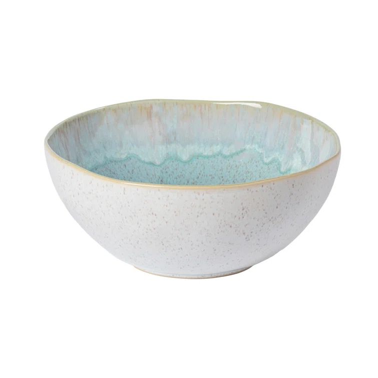 Sea Blue Ceramic Stoneware Serving Bowl with Reactive Glaze