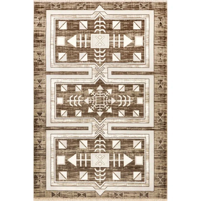 Agave 8' x 10' Red Geometric Synthetic Area Rug