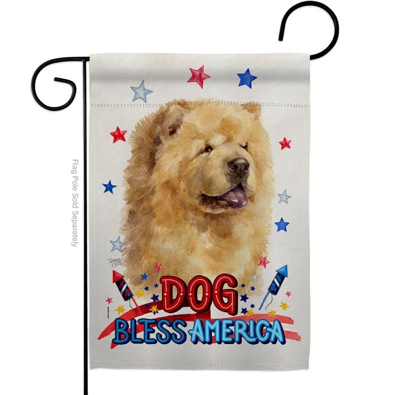 Double Sided Polyester Cream Chow Mini Garden Flag