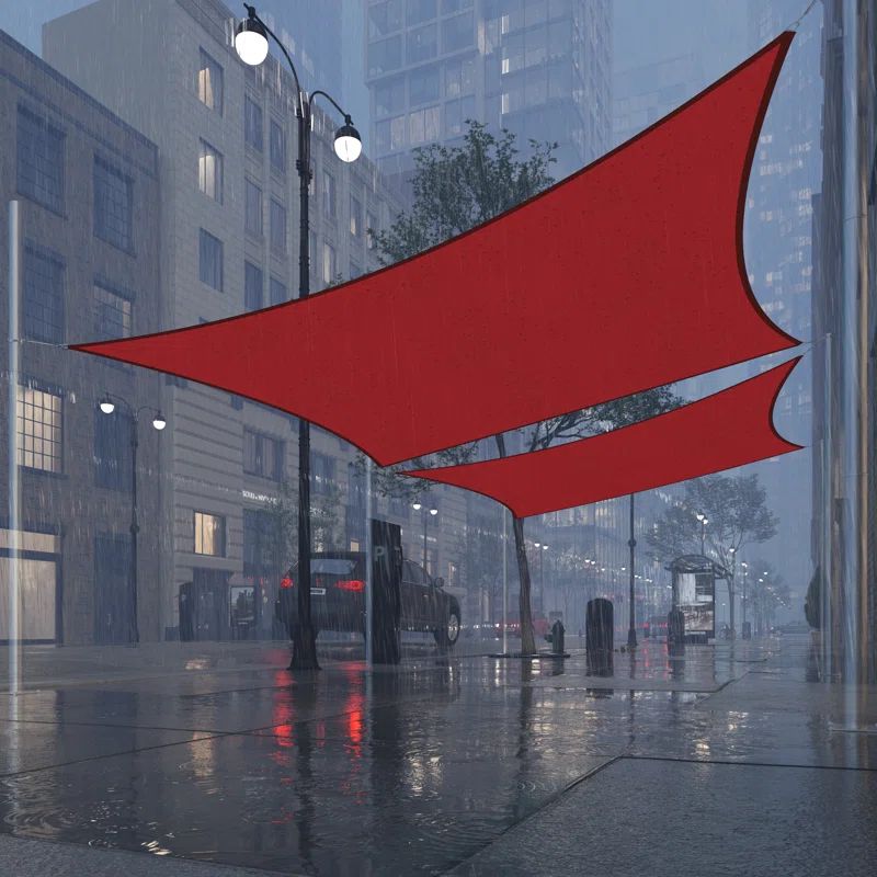 Waterproof Red Polyethylene 7' x 12' Rectangle Shade Sail