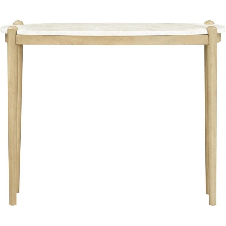 Coronado White and Tan Marble Top Console Table with Storage