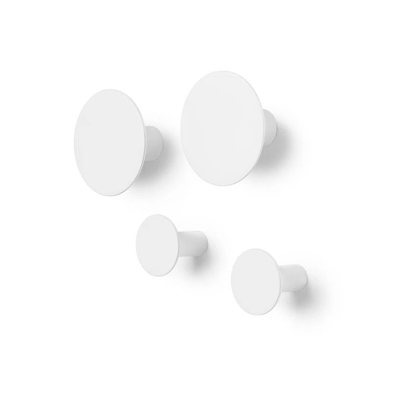 Lily White Polystone Wall Hooks Set of 4