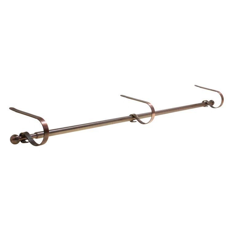 Bronze Adjustable MantleClip Stocking Holder Rod, 4.5 in