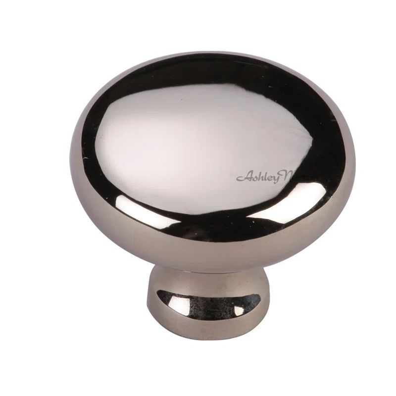 Polished Nickel Round Mushroom Cabinet Knob with Solid Brass Construction