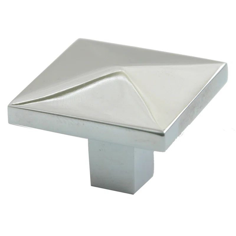 Satin Nickel Square Cabinet Knob with Mounting Hardware
