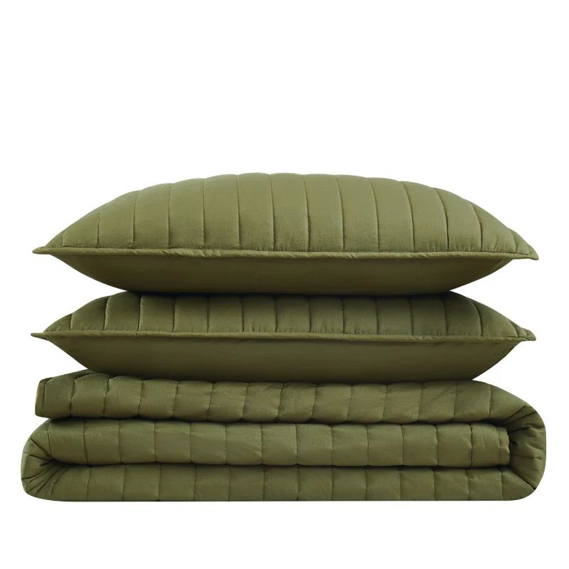 Brooklyn Loom Brooklyn Loom Oversized Cotton Percale 3 Piece Quilt Set