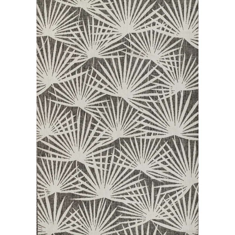 Charcoal Geometric Flat-Woven 9'3" x 12'6" Synthetic Rug