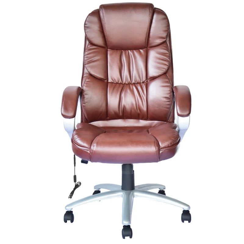 Brown High Back Leather Executive Swivel Office Chair