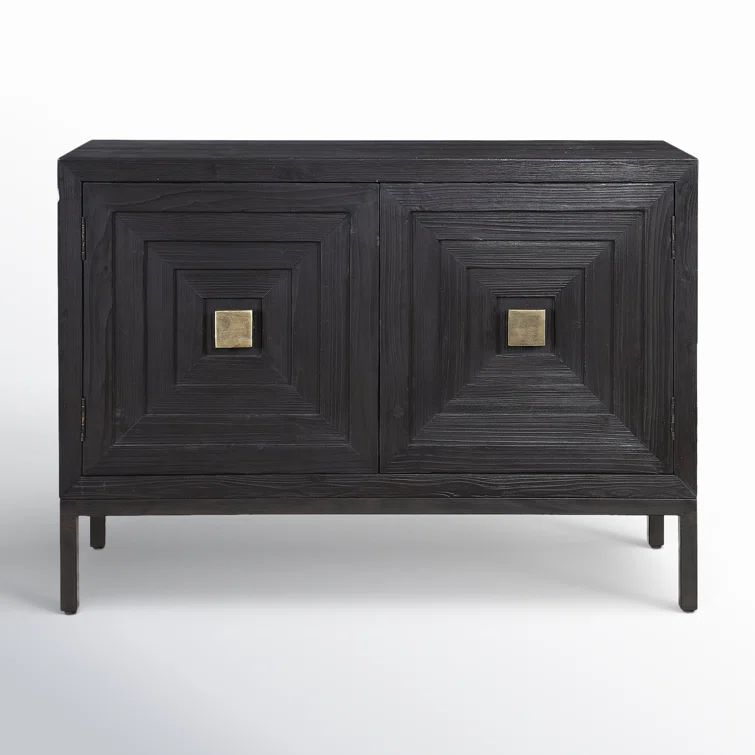 Elegant Dark Walnut Geometric 43" Storage Cabinet