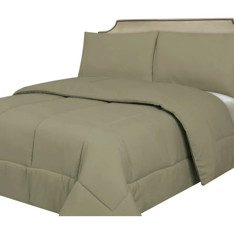 Twin Sage Reversible Down Alternative Microfiber Comforter Set