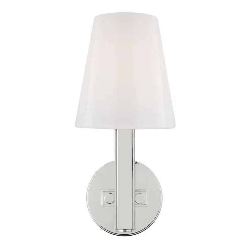 Polished Nickel Milk White Glass Wall Sconce