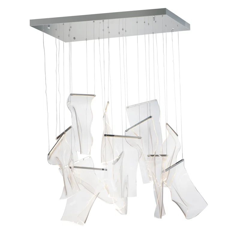 Rinkle Polished Chrome LED 13-Light Geometric Chandelier