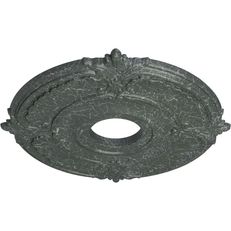 Athenian Green Crackle 18" Hand-Painted Ceiling Medallion