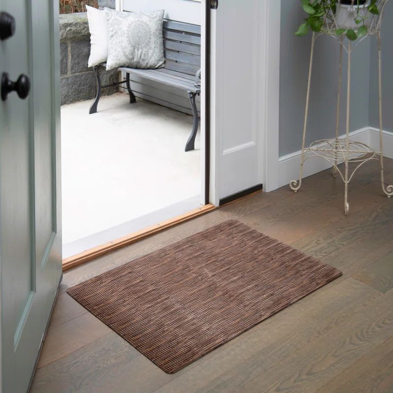 Smooth Step Brown and Black Rubber Kitchen Doormat
