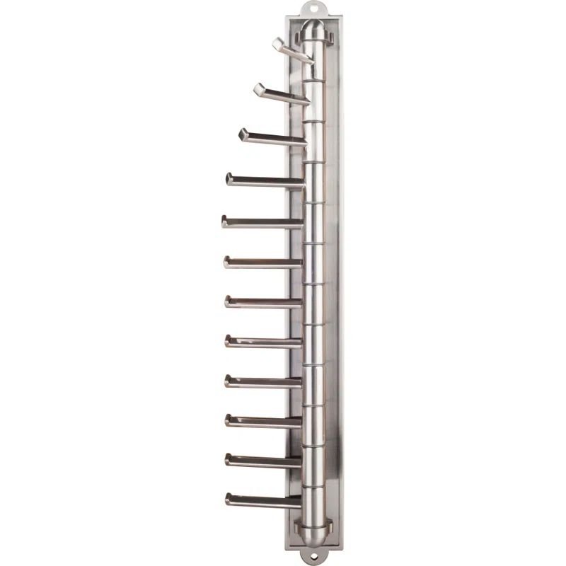 Satin Nickel Vertical Metal Tie and Belt Rack