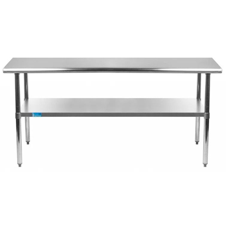 72" Heavy Duty Stainless Steel Work Table with Galvanized Undershelf