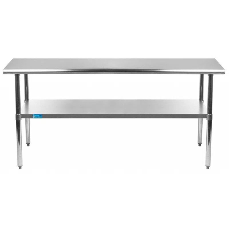 72" Heavy Duty Stainless Steel Work Table with Galvanized Undershelf