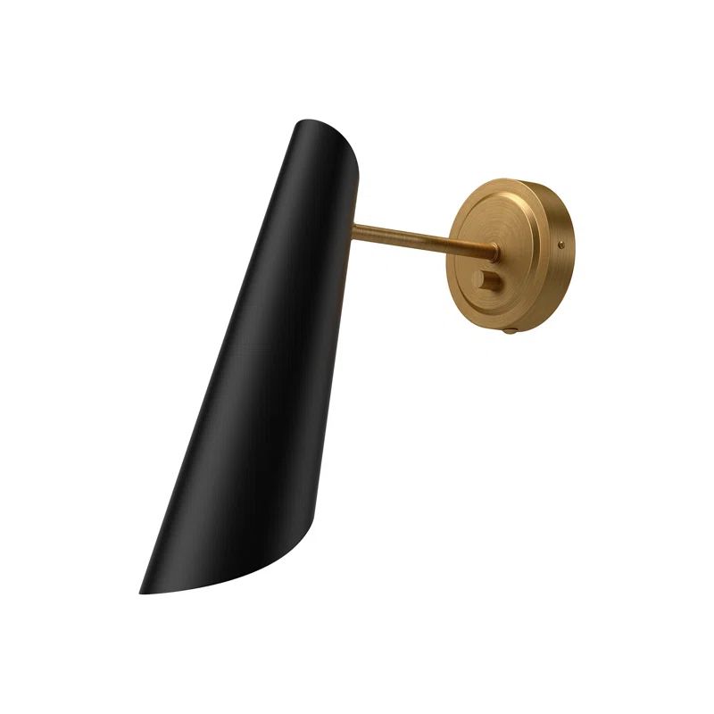 Matte Black and Gold Dimmable Outdoor Wall Sconce