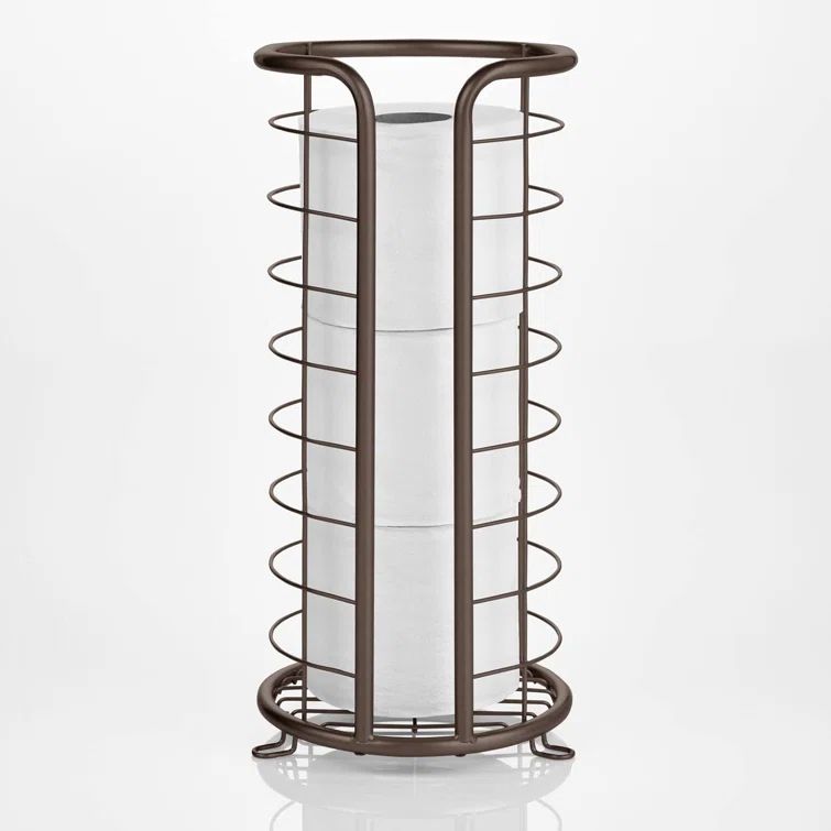 Bronze Metal Freestanding Toilet Paper Holder Stand