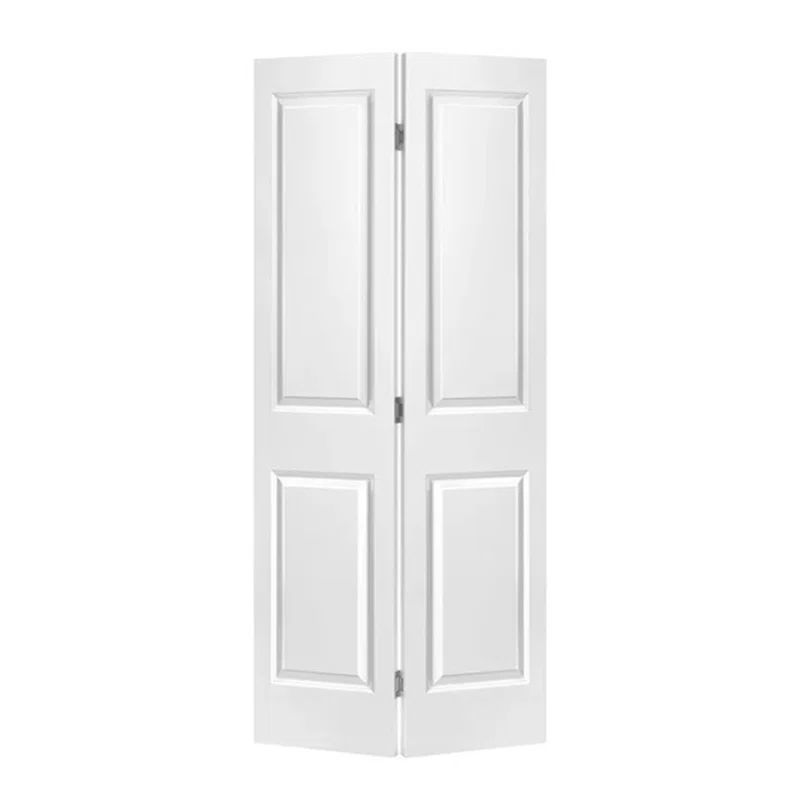 White Painted MDF Composite Raised Panel Bi-Fold Closet Door