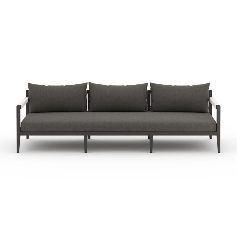 Sherwood Charcoal Gray Aluminum Outdoor Patio Sofa