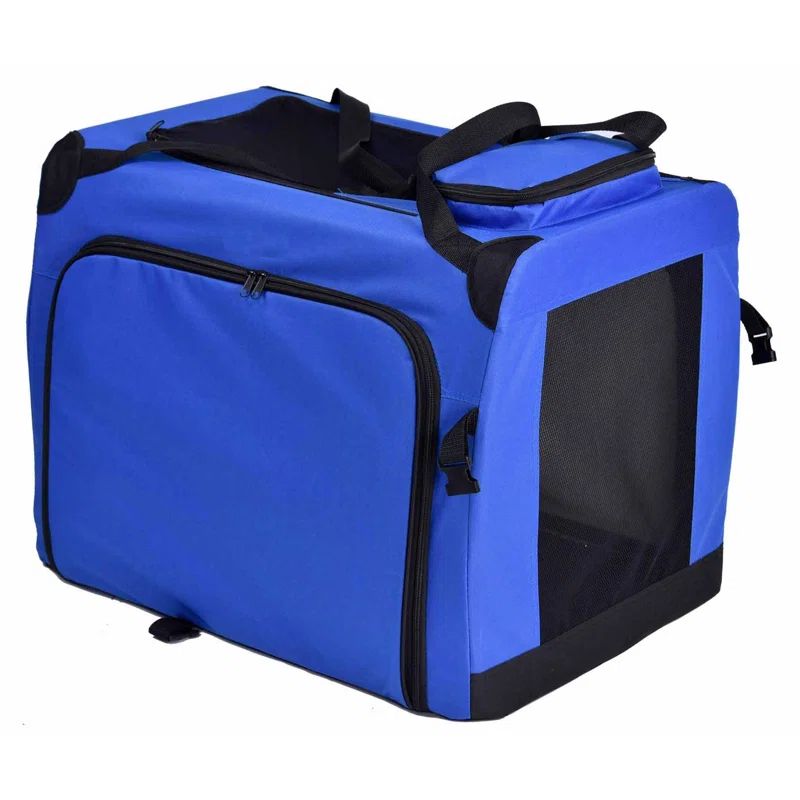 Extra Small Blue Nylon Soft-Folding Expandable Pet Crate