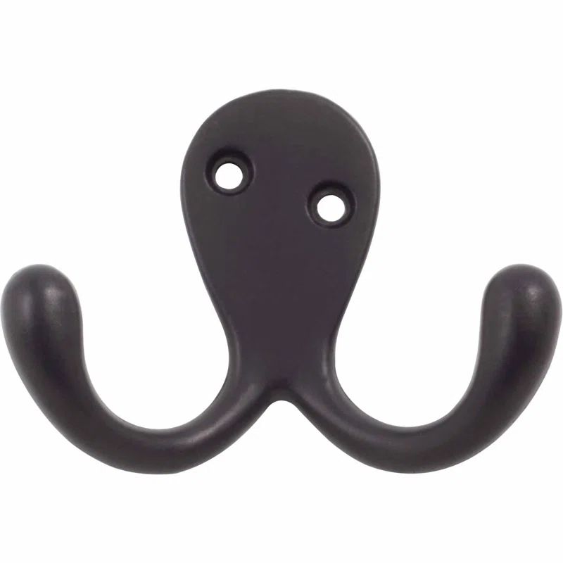 Polished Brass Double Robe Hook with Mounting Hardware