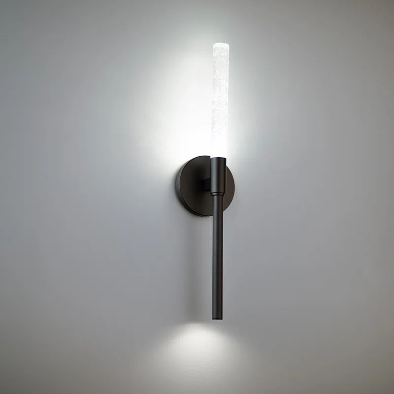 Black Magic Dimmable LED Wall Sconce with Clear Crystal Glass