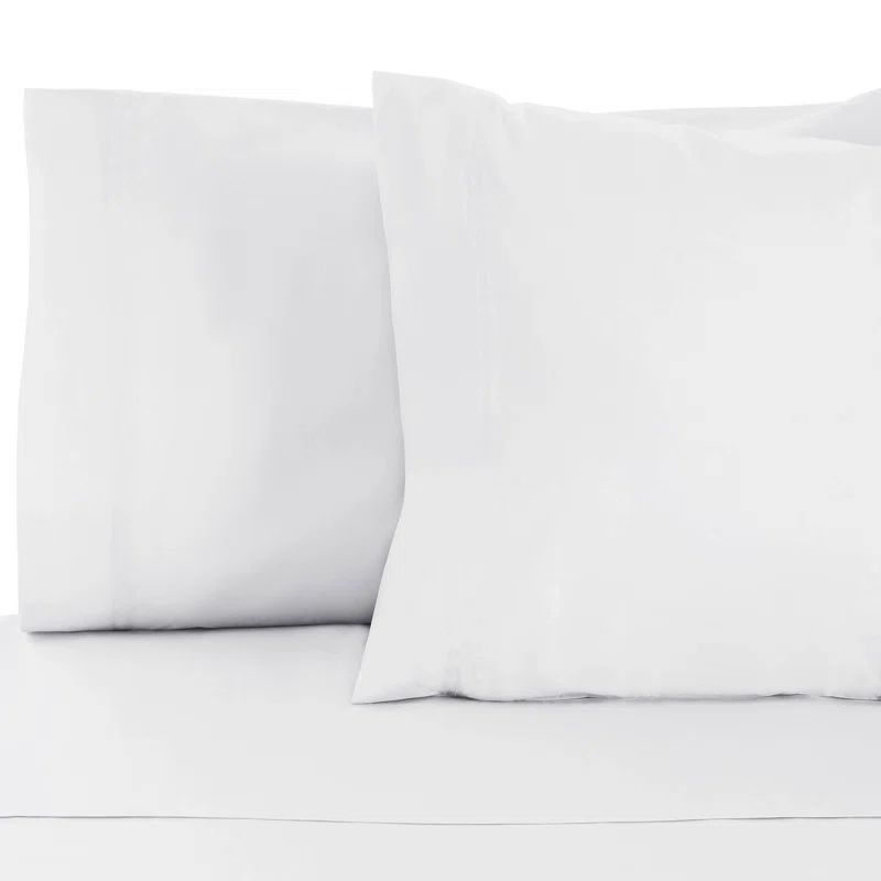 White Cotton Standard Queen Hypoallergenic Embroidered Pillowcase Set
