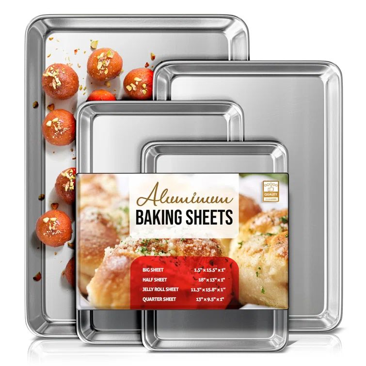JoyTable Aluminum Non-Stick Multi Pack Baking Sheet Set