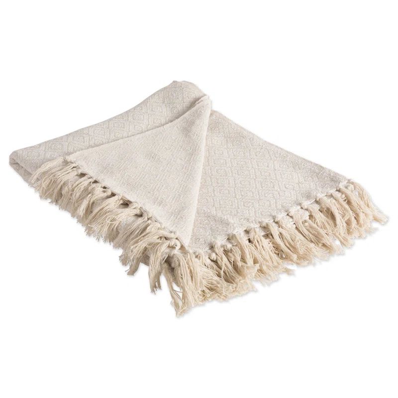 Natural Cotton Sherpa Reversible Throw Blanket, 12" x 12"