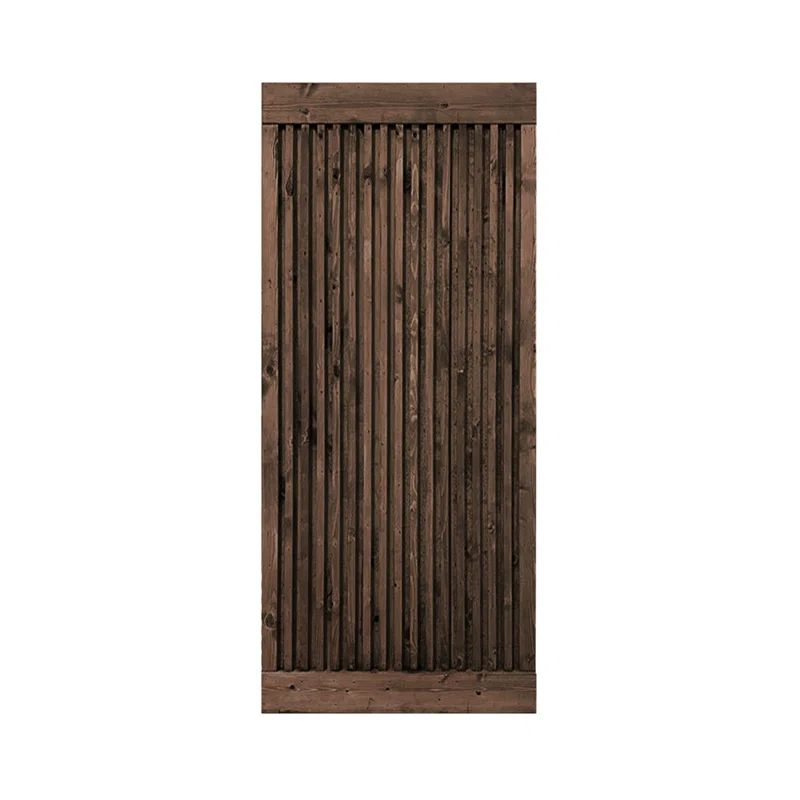 Espresso Stained Solid Wood Textured Barn Door Slab, 36'' x 84''