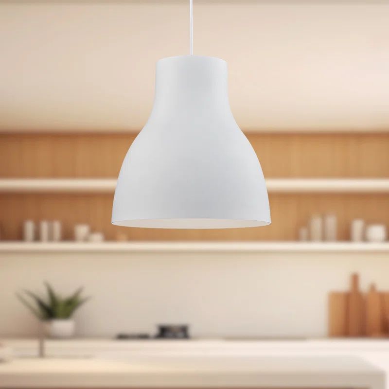 White Aluminum 16.5" Pendant Light with Tapered Shade