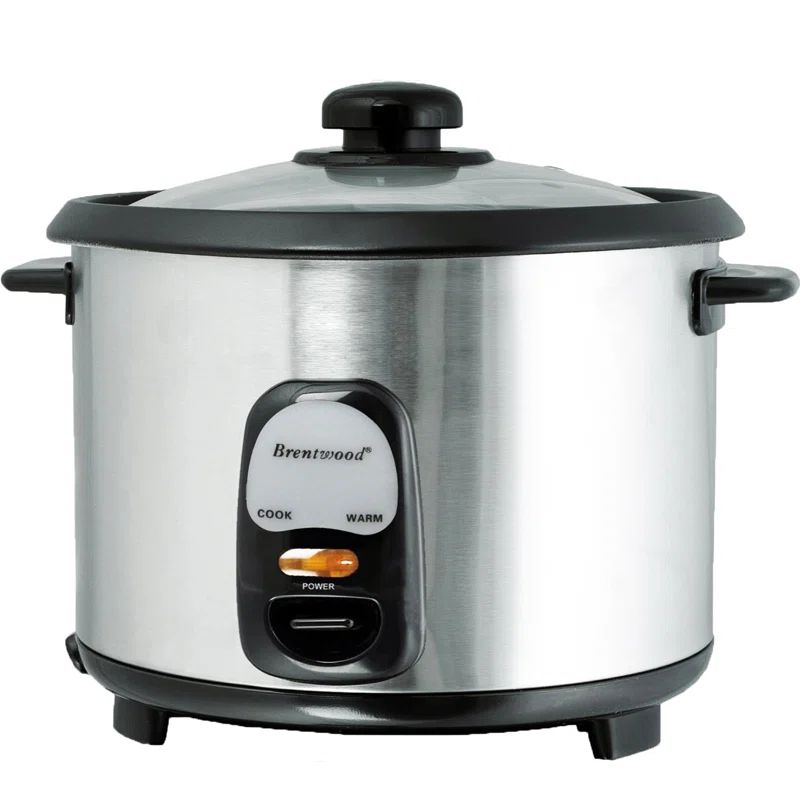 Brentwood 8-Cup Stainless Steel Electric Rice Cooker with Non-stick Steamer